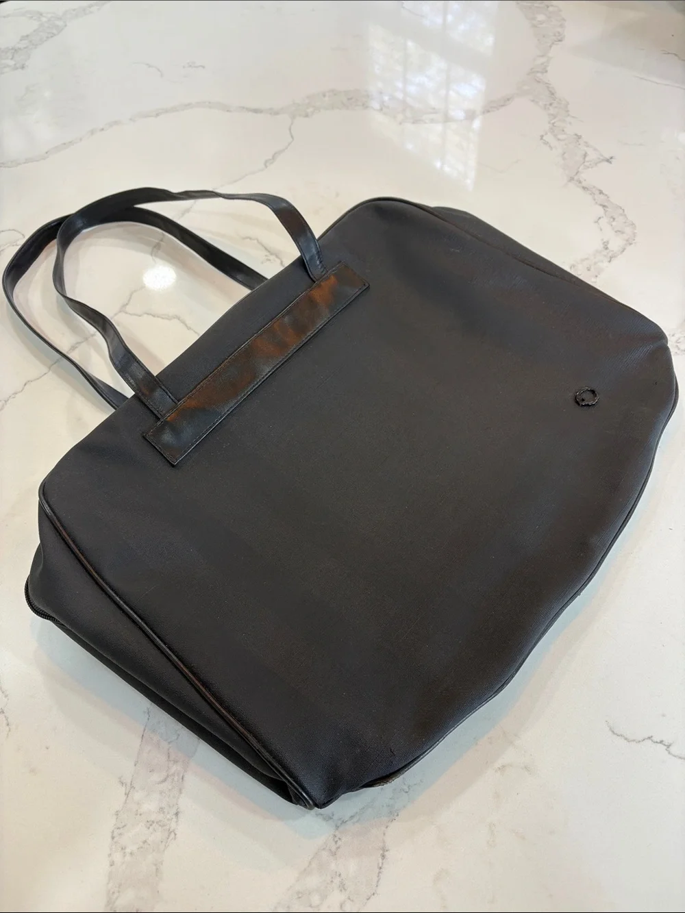 Oscar de la Renta Black Laptop Tote Bag